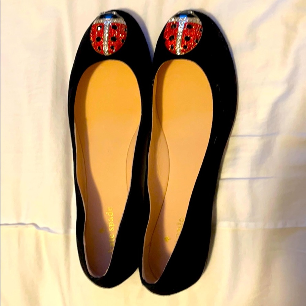 Kate Spade Wendy Ladybug Suede Skimmer Flats Shoes